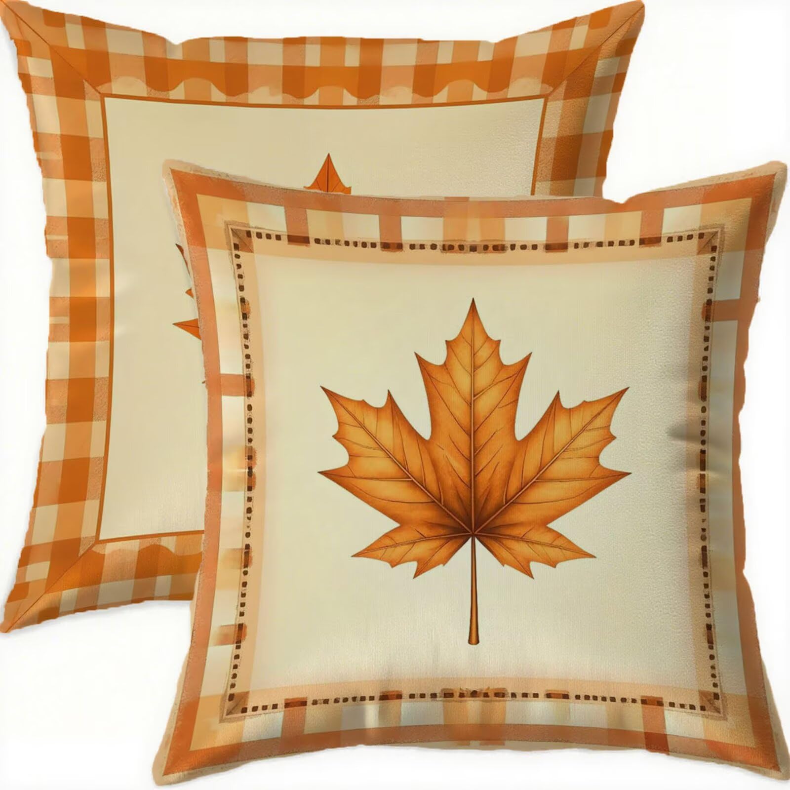 Housse coussin 65x65 orange en velours premium double face
