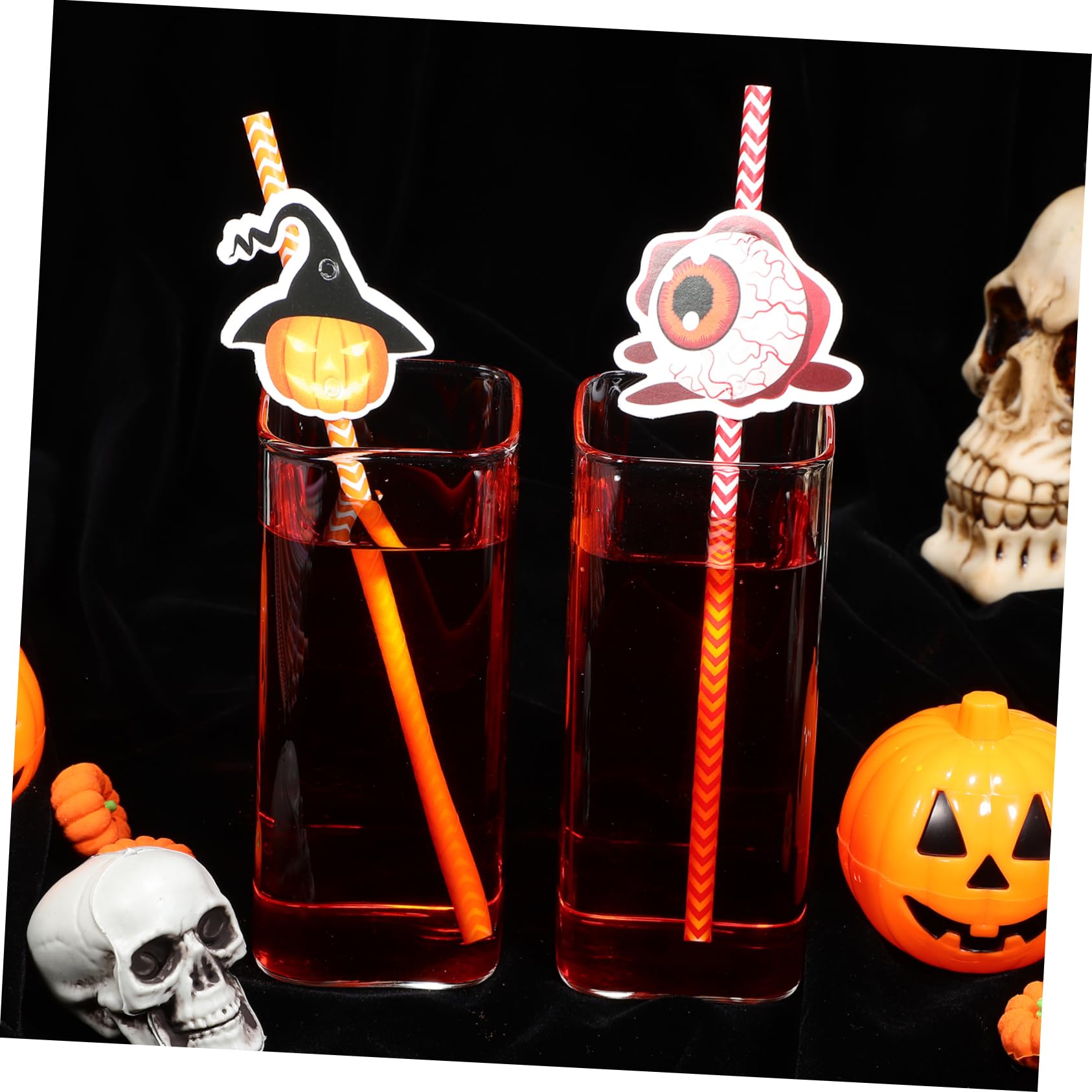 Cannucce Decorative Di Halloween Confezione Da 6 A Forma Di Zucca A Strisce Per Feste Di Halloween Cannucce Per Bevande