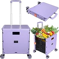 Vista 38 de Carrito de utilidad plegable, cajón portátil plegable, carritos rodantes con ruedas, cesta de transporte con tapa magnética, cubierta telescópica