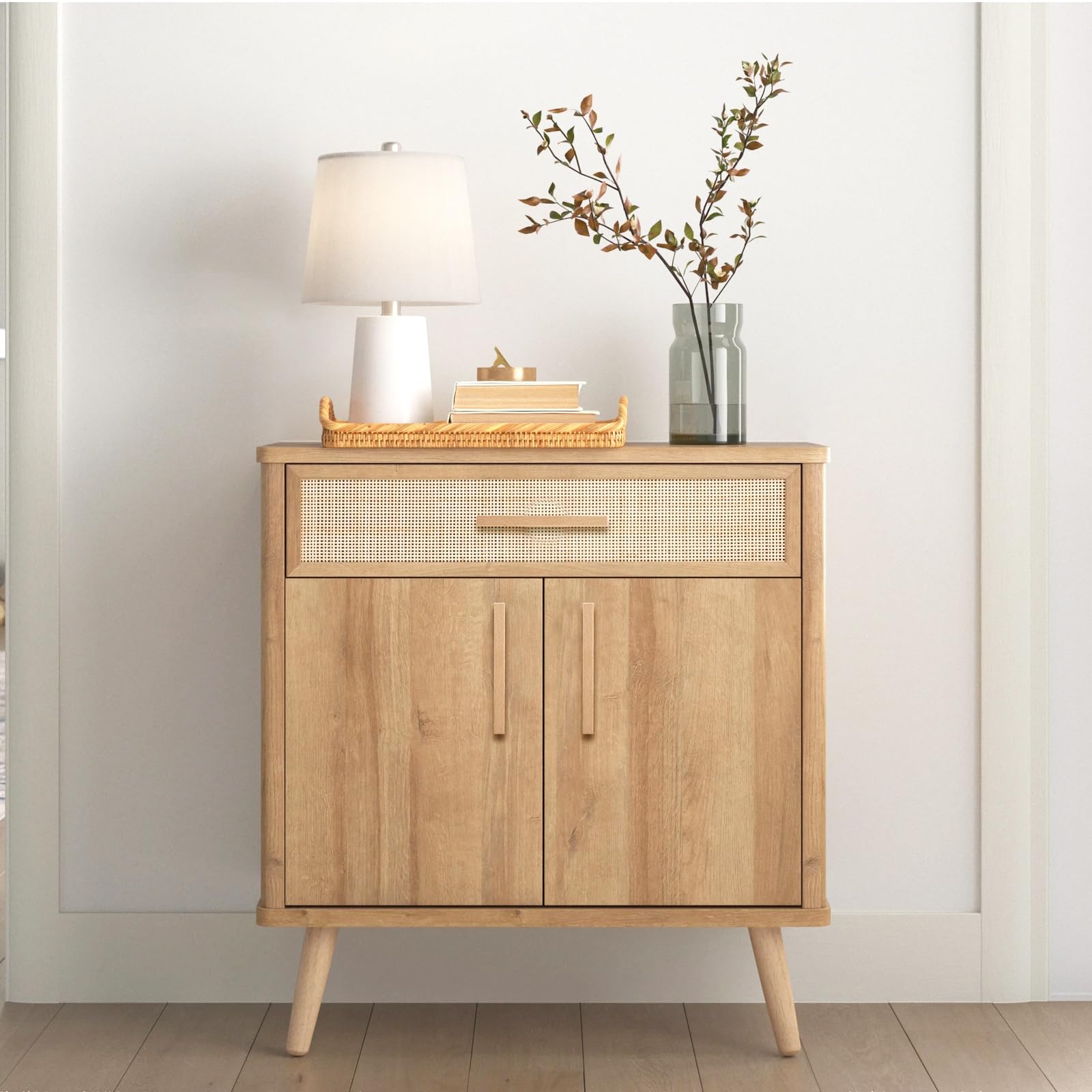 APACALI Lot de 12 poignées de tiroir en bois massif avec vis – Poignées de porte carrées en bois massif avec vis – Pour armoire, porte de placard, tiroir