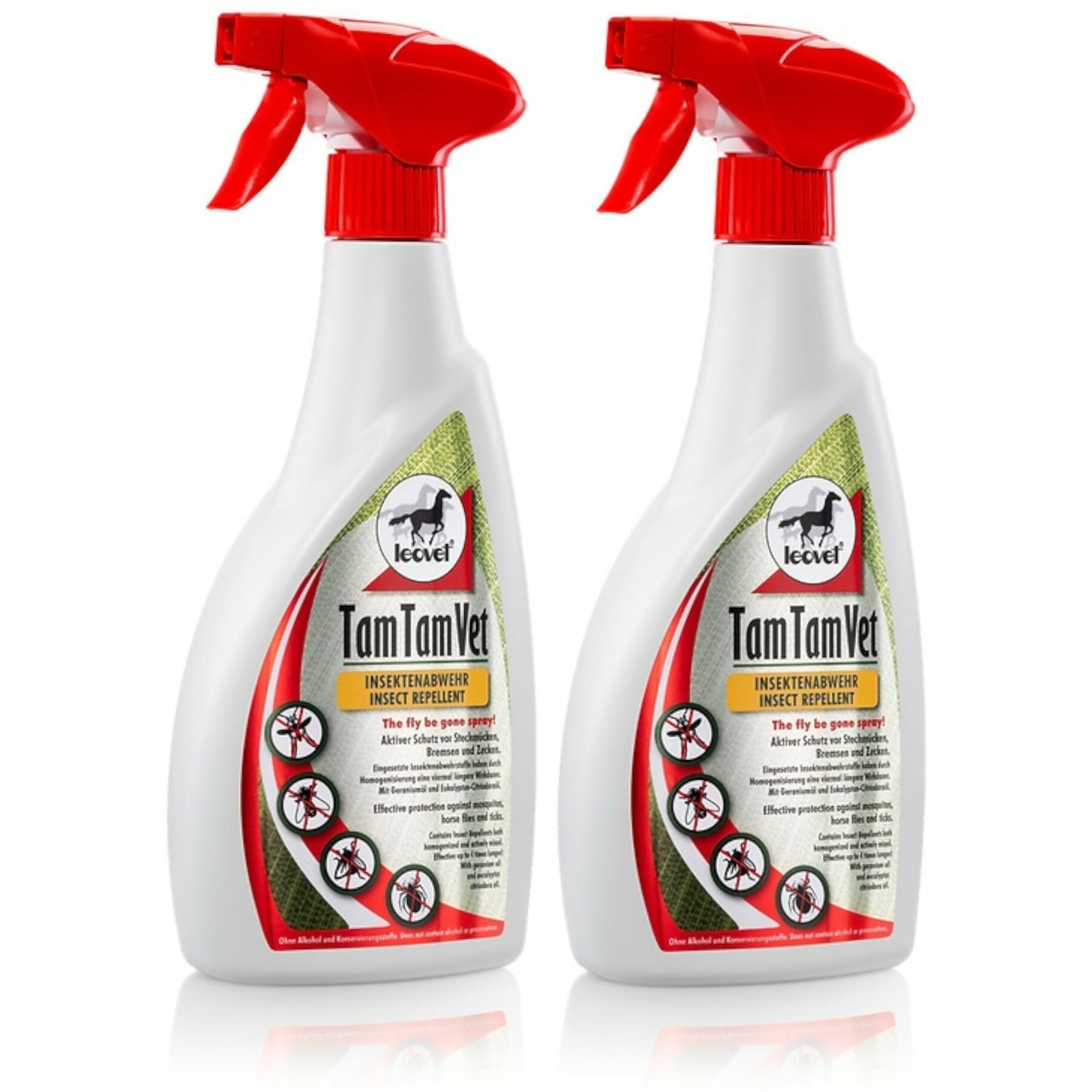 RL24 leovet - Tam Tam Vet | Insektenschutz mit Langer Wirkdauer | Bremsenspray für Pferde | Schutz vor Mücken, Bremsen & Zecken | Mückenspray für Pferde | 2 x 550 ml Sprühflasche (2er Set)
