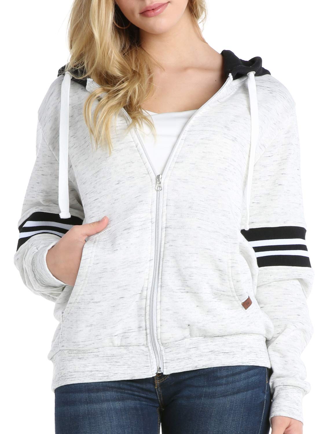 Lightweight Thin Zip-Up Hoodie Jacket for Women with Plus Size
