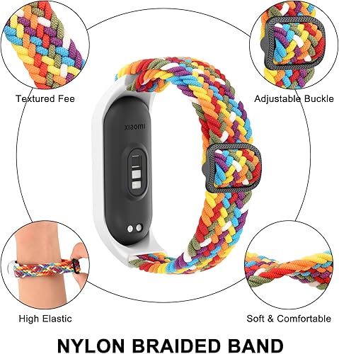 Miniatura 2 de Meliya Bandas de nailon para Amazfit Band 5 correas de repuesto para mujeres y hombres, paquete de 2 correas deportivas de nailon suave compatibles