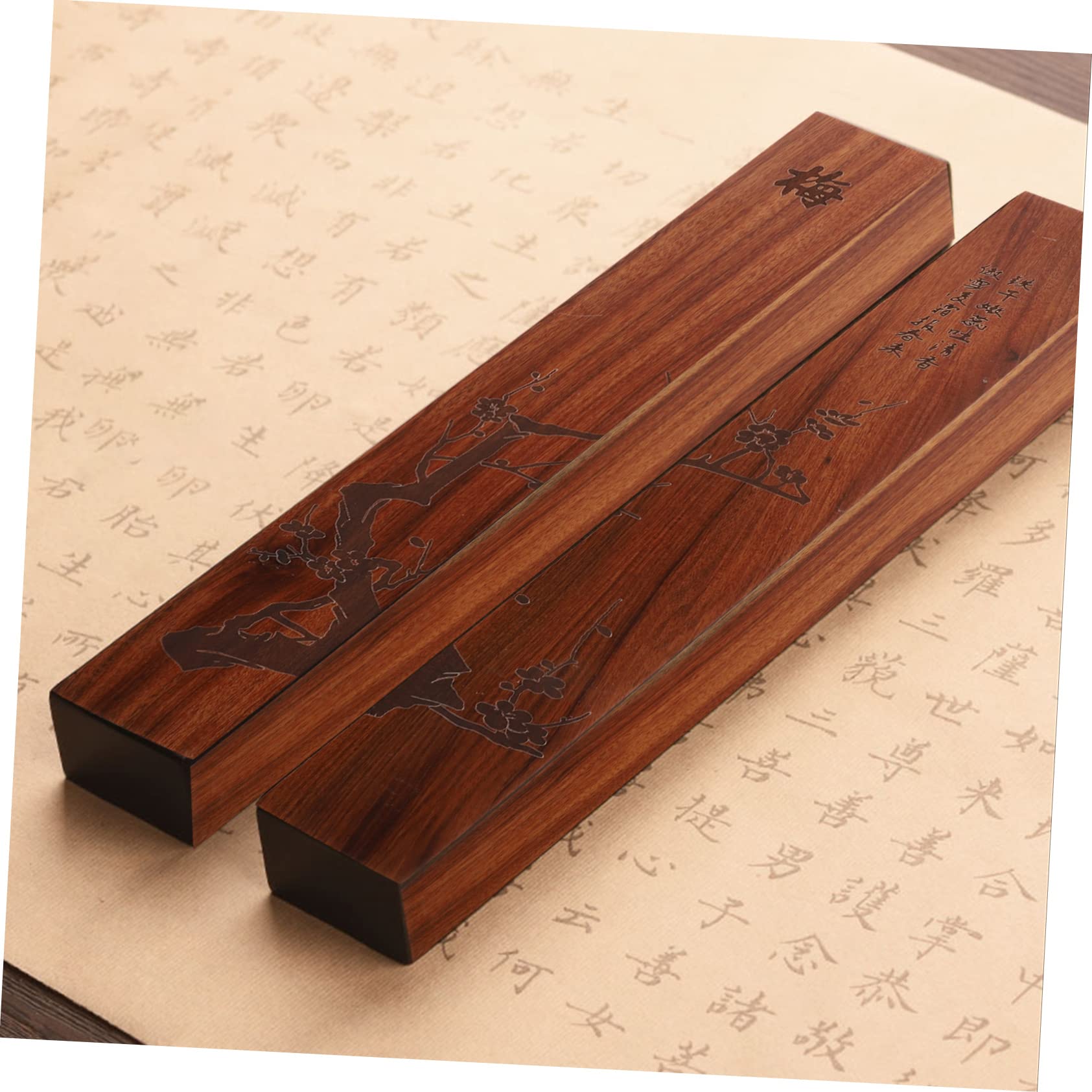 Yardwe 2pezzi Fermacarte Legno Per Calligrafia Da Legno Di Ziziphus Design Elegante Per Scrittura e Disegno Facile Da Pulire e Resistente Accessorio Per Artisti e Studenti Di Calligrafia