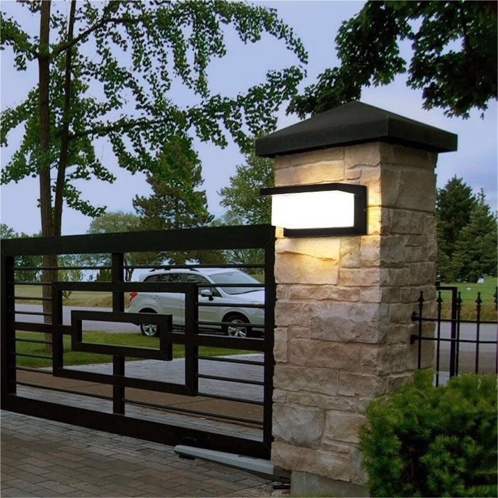 Duża lampa ścienna LED, wodoszczelna, IP65, czujnik ruchu, lampa zewnętrzna, lampa zewnętrzna (ciepła biel, 3000 K, bardzo duża C – 40 W, czujnik ruchu radarowego)
