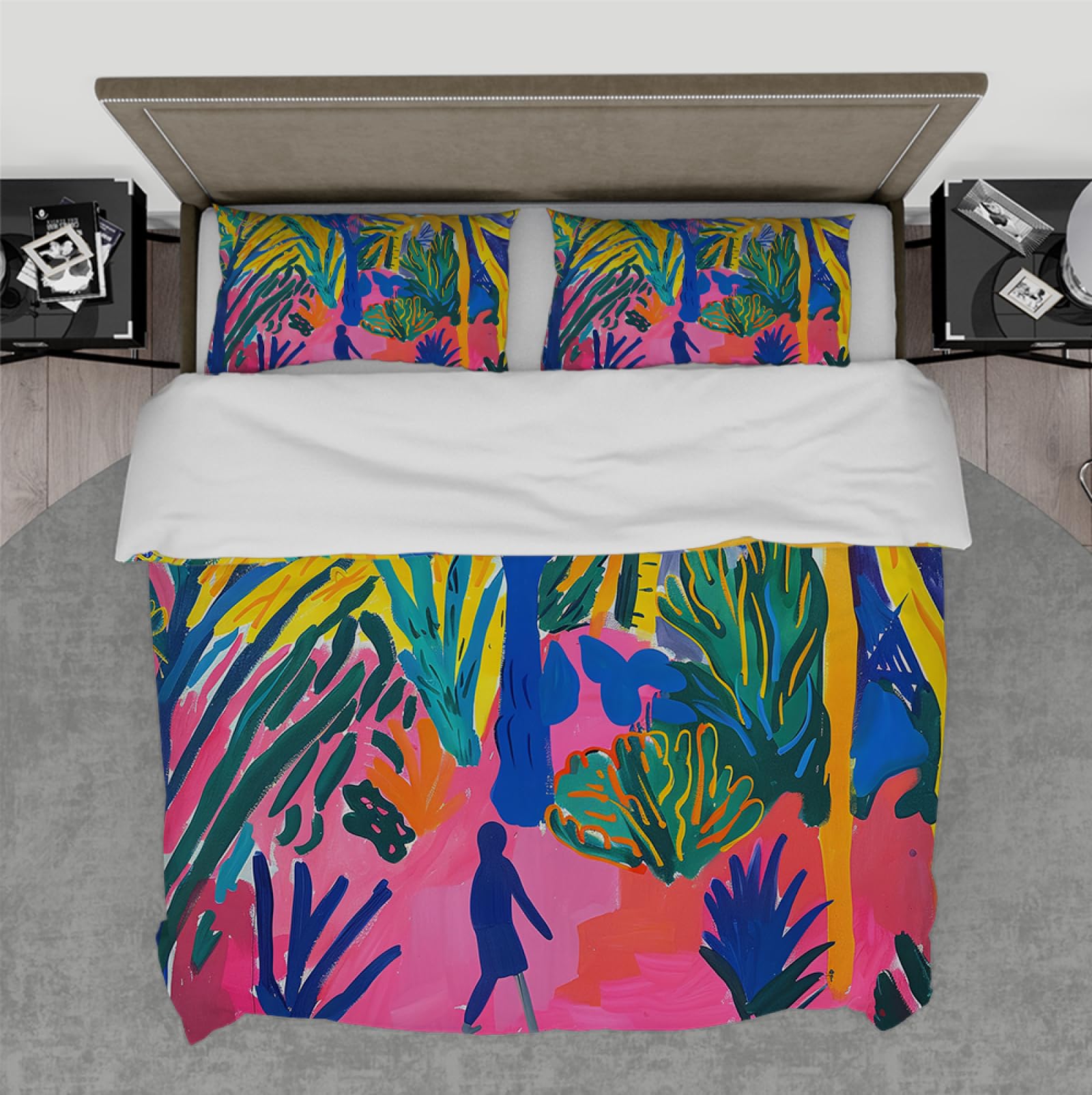 Housse de couette jungle abstrait pour une chambre ambiance déco tropicale