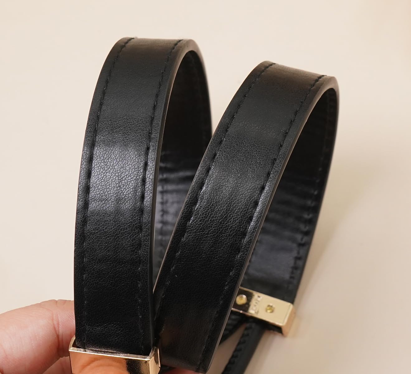 Skinny Belt for Women PU Leather Knotted Thin Waist Belt for Dresses image 4