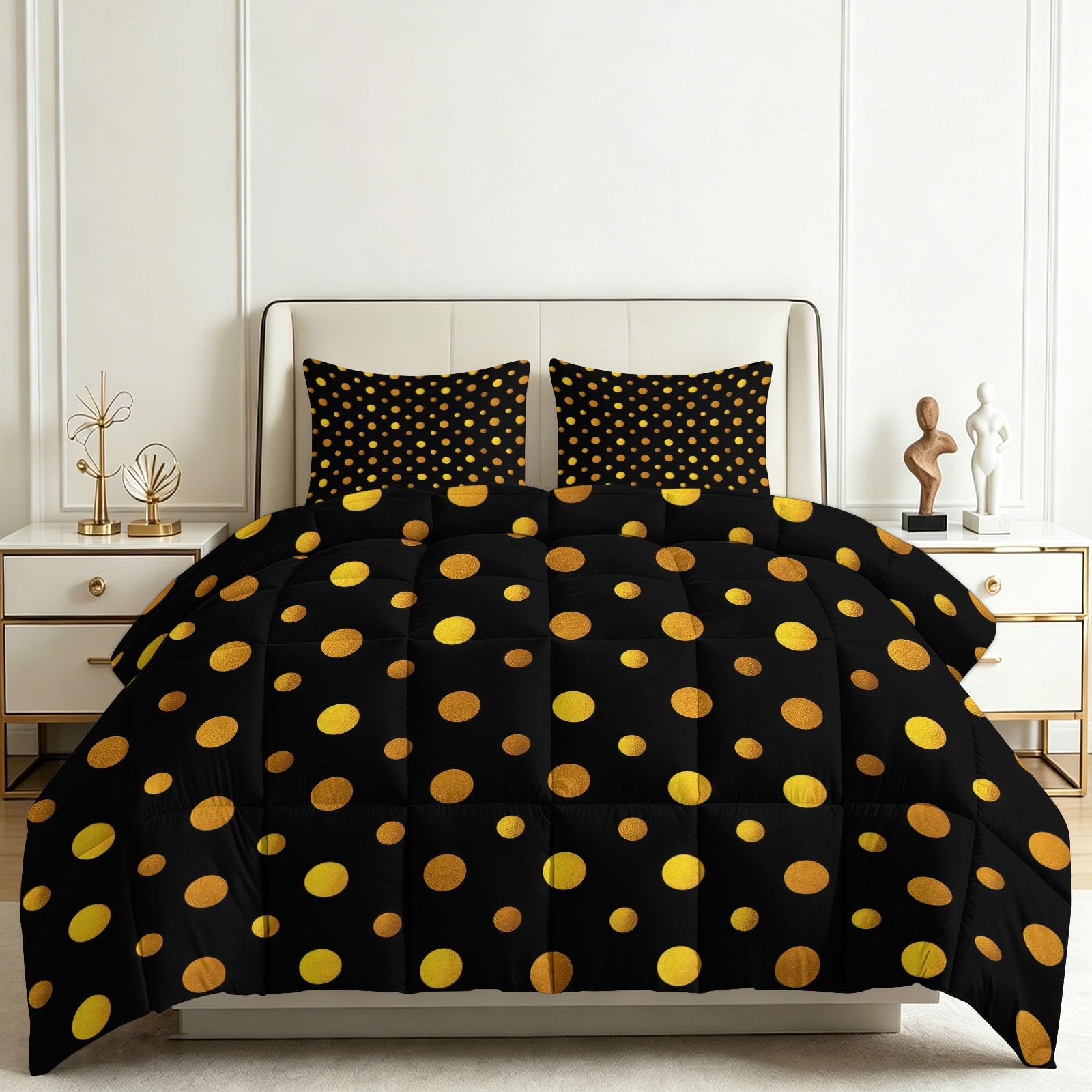 Couette réversible 260x220 cm au design minimaliste abstrait pour un confort élégant toute l'année