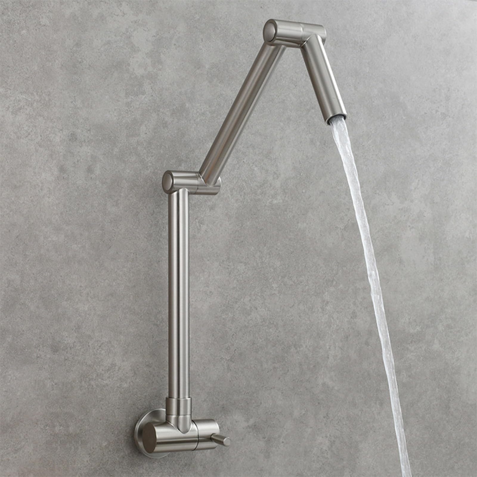Robinet cuisine mural pliable gain de place en laiton chromé