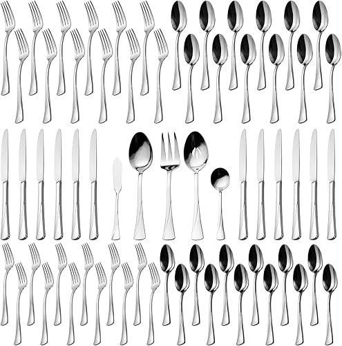 Miniatura 7 de Alata Alice - Juego de cubiertos de acero inoxidable de 40 piezas, servicio para 8 personas, acabado satinado mate, apto para lavavajillas