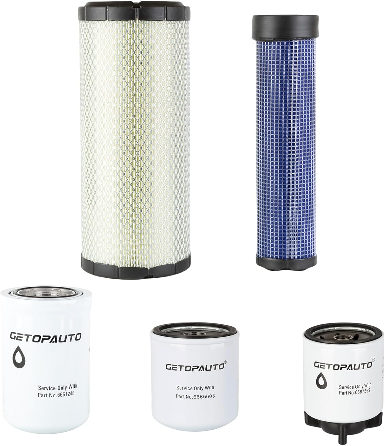 GETOPAUTO 6661248 6667352 6665603 6666375 6666376 Maintenance Filter Kit Compatible With Bobcat 863 863G 864 864G 873 873G 883 T200 A300 A220 S250