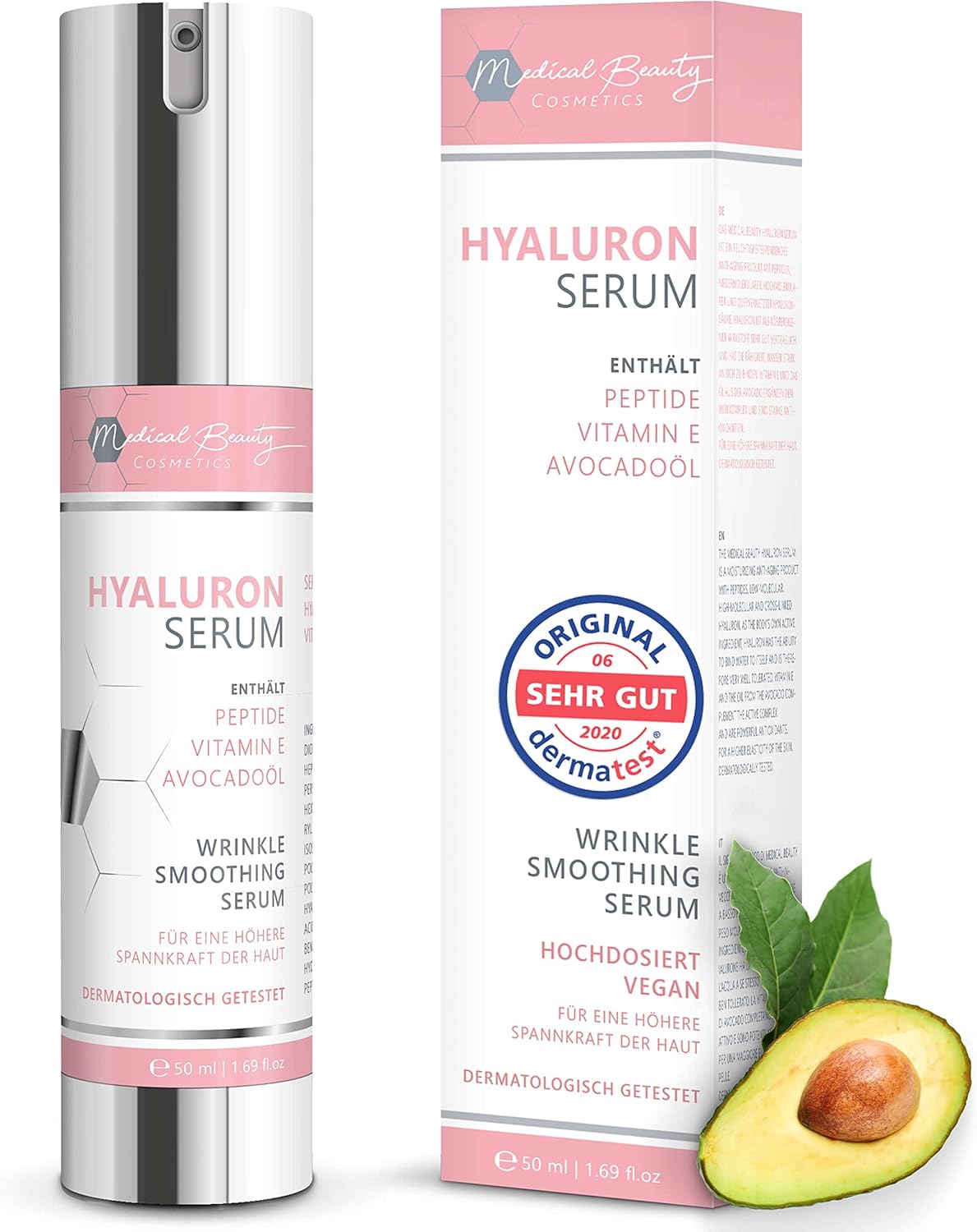 TEST WINNER 2020 Vegan antiaging hyaluronic serum with 3 highdosed