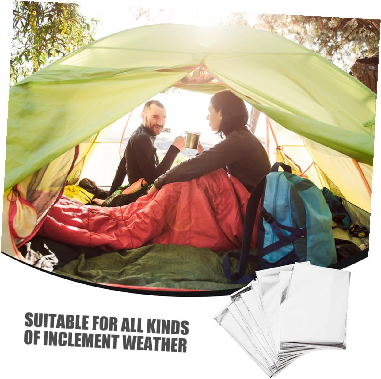 4pcs Emergency Blanket Set Silver Foil Survival Blanket Portable Insulation Camping Sheet Keep Warm Thermal Rescue for Outdoor Hiking