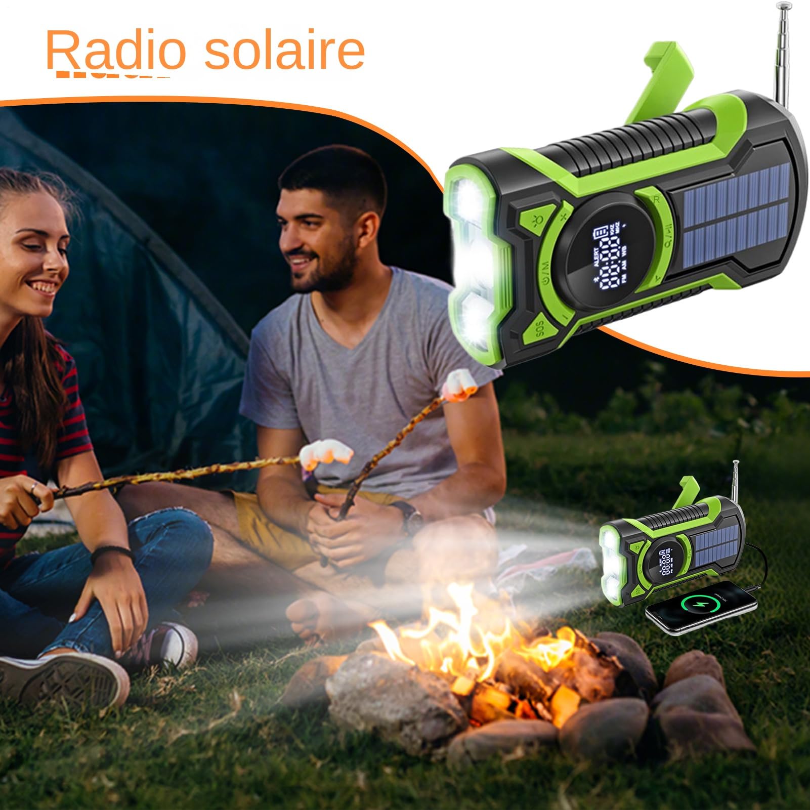 Radio Solarne Ładowalny Głośnik Wielopasmowy Wysoka Jasność