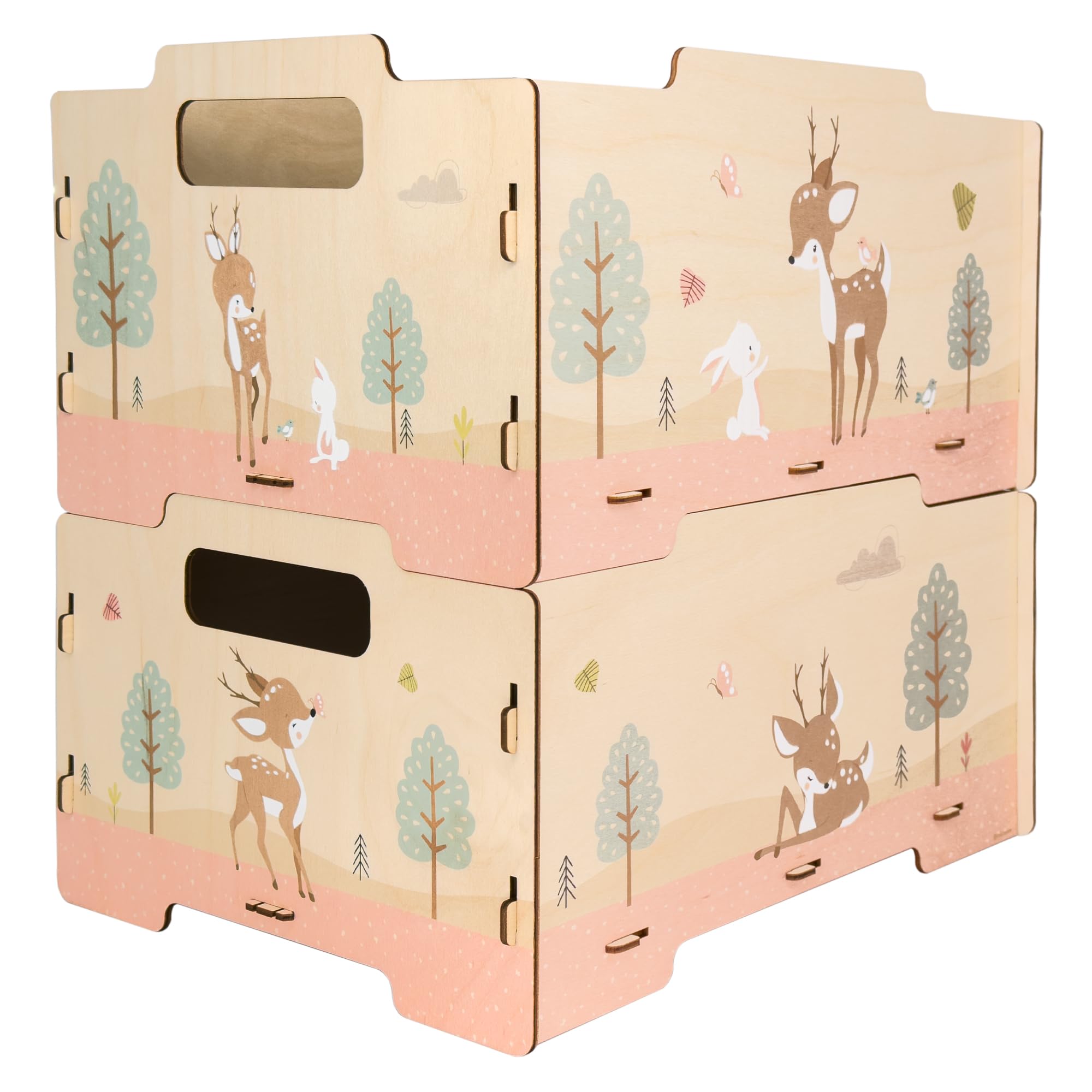 Coffres à jouets en bois réversibles DALBER pour ranger les livres et peluches de la chambre