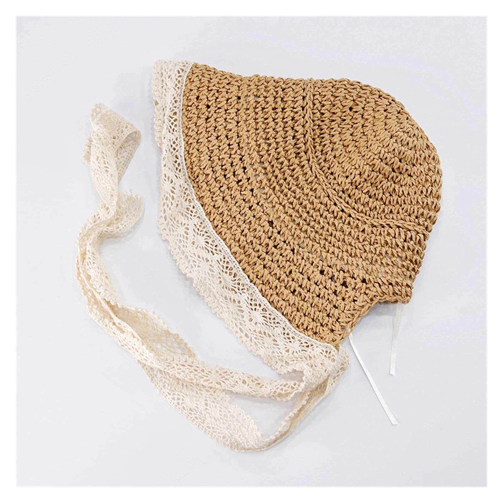 Kinder-Sommerhut, Kinder-Baby-Strohhut, Baby-Eltern-Kind-Mädchen, Frühling und Herbst, Sonnenschutz, Sonnenschutz, Spitze, koreanischer Sommerurlaub, Strandhut (2 L 2 7Y)