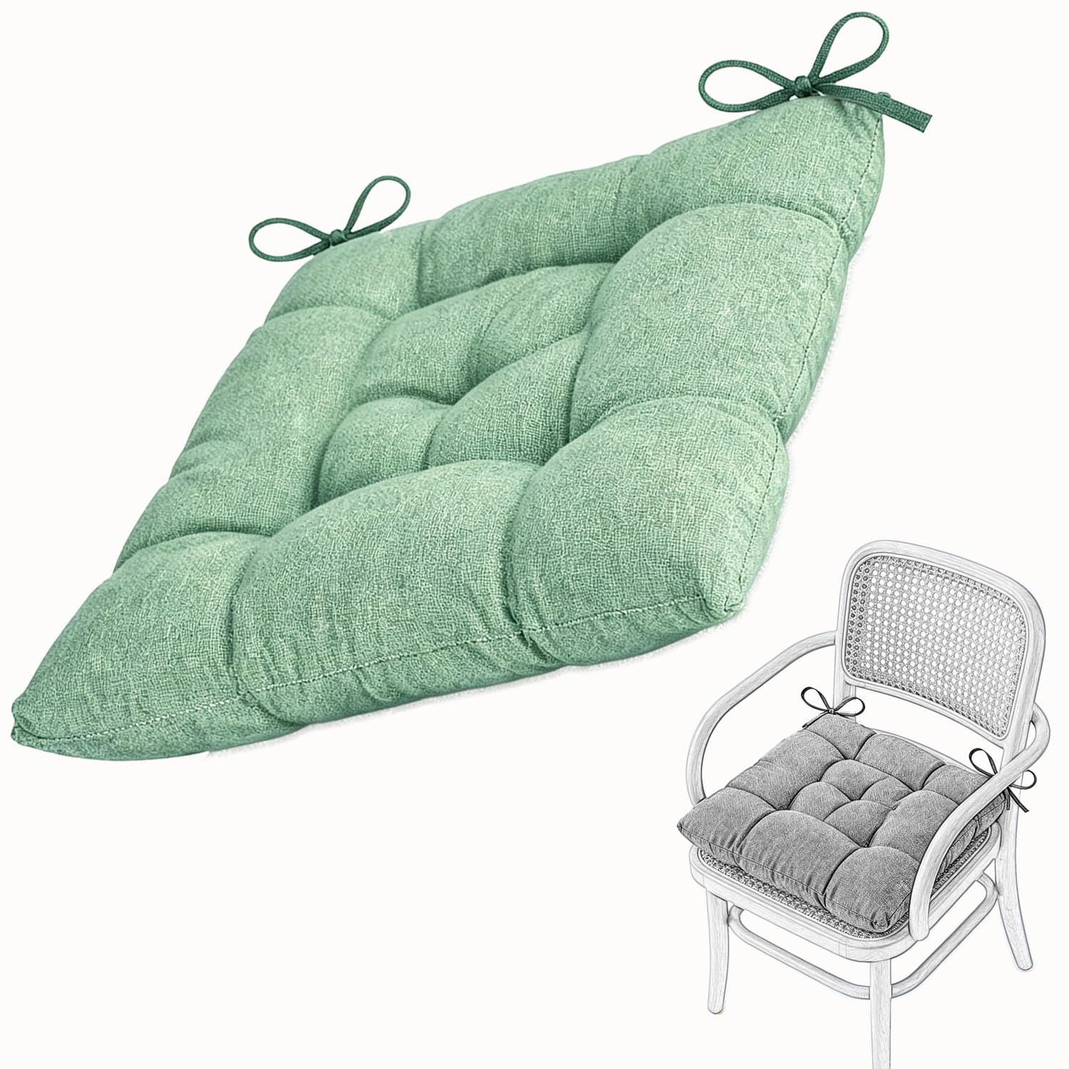 Seat Cushion for Dining Chair Soft Comfort Washable Chair Pads with Ties