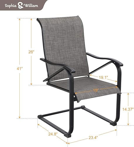 Miniatura 2 de Sophia  William Sillas de comedor de patio sillas de movimiento de resorte C para 6 sillas de patio de respaldo alto textileno de secado rápido para