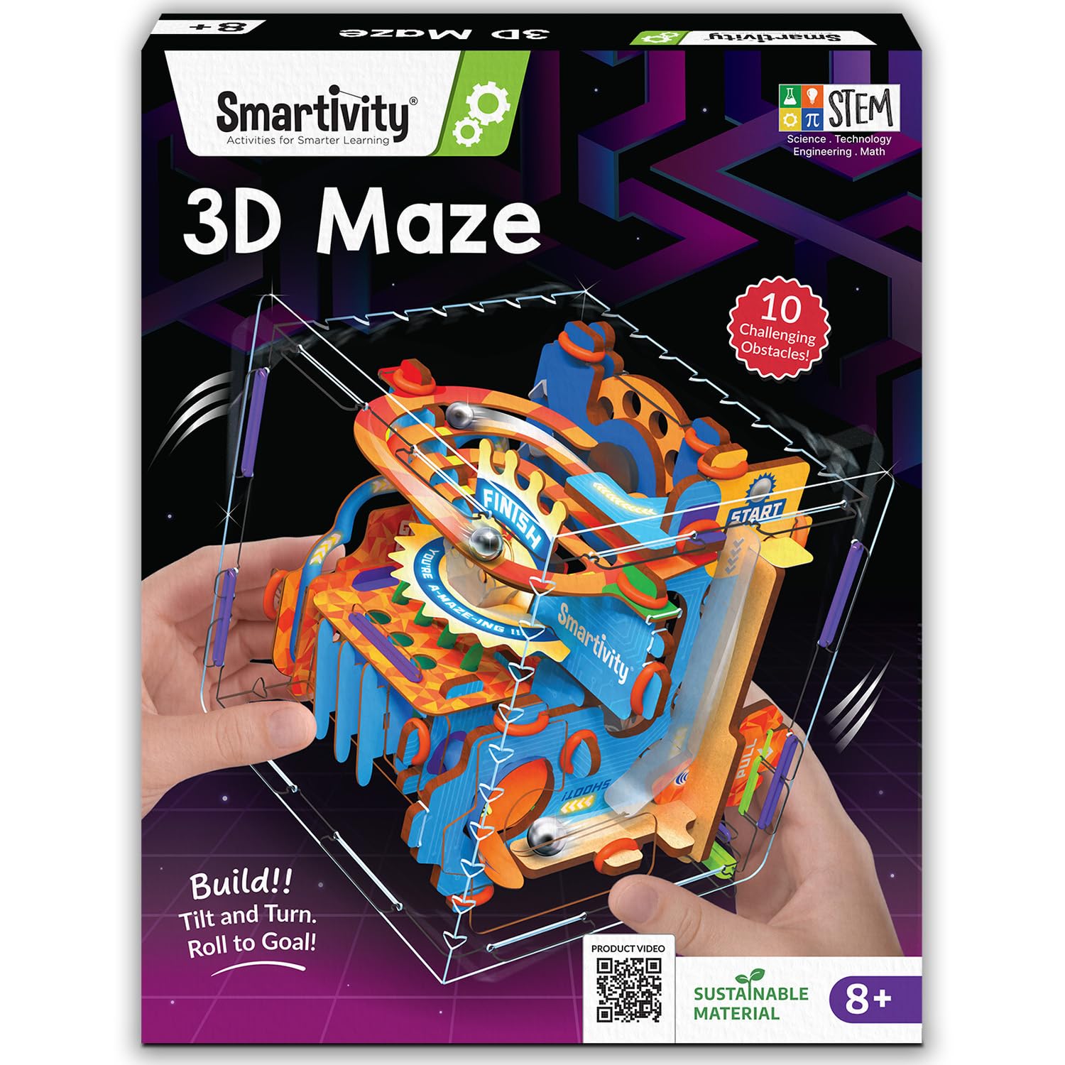 Smartivity 3D Maze STEM Game Kit for Kids – Gravity Balance Puzzle with Dual Ball Challenge | DIY Educational Toy for Focus, Coordination & Problem Solving-image-17