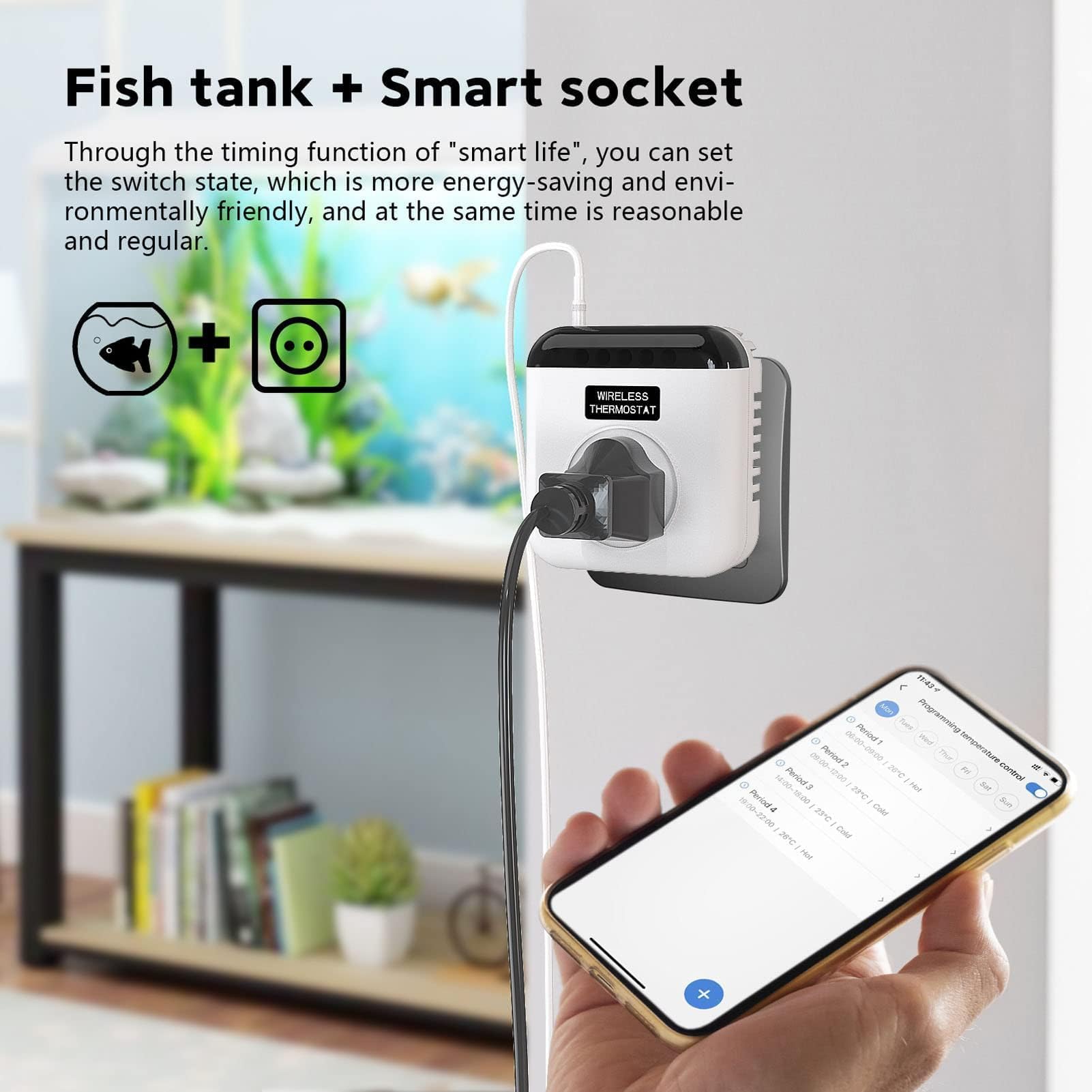 Prise de Thermostat WiFi Intelligente Contrôleur de Température avec Télécommande APP Prise électrique Programmable UE 220 V