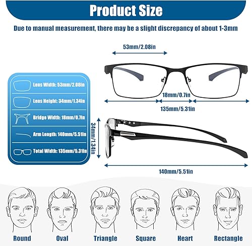 Miniatura 4 de GHDBFMB Gafas de lectura fotocromáticas progresivas multifocales para hombre, transición, bloqueo de luz azul, lectores multifocales para computadora