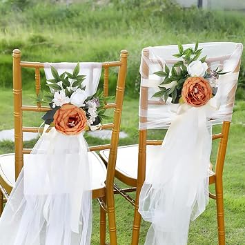 16pcs Orange Peonies Artificial Flowers 3.5'' Big Silk Flowers Bulks