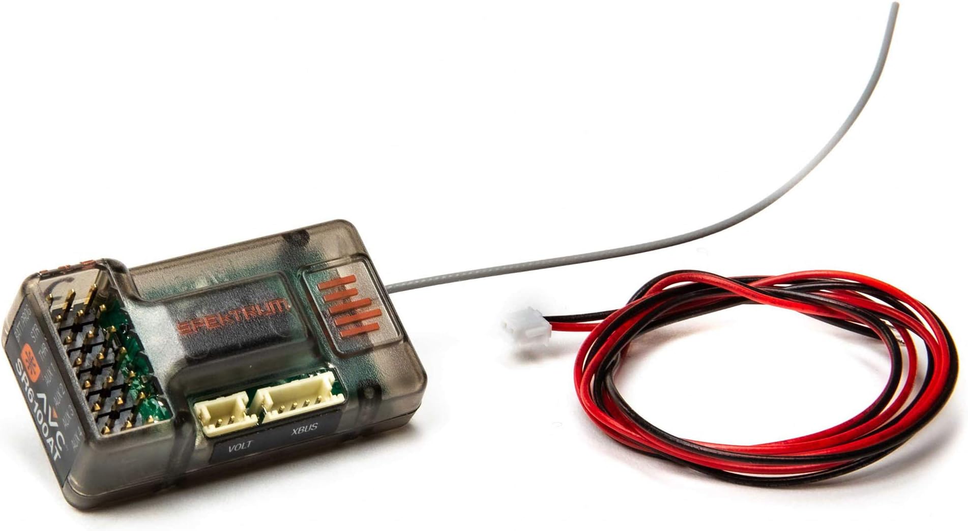SR6100AT 6-Channel DSMR DSM2 Receiver (RC Surface) with AVC and Telemetry: SPMSR6100AT, Black