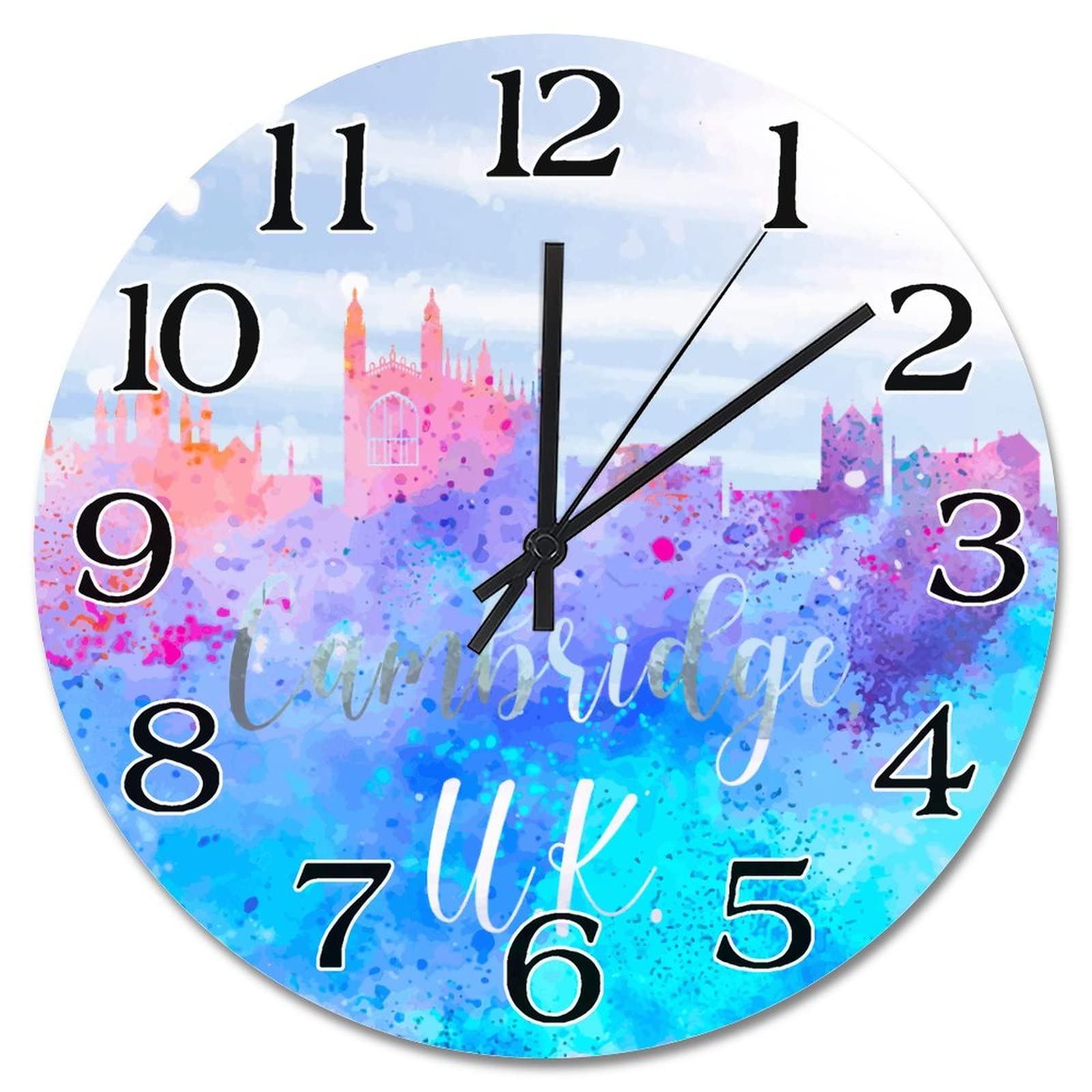 Horloge murale en bois de Cambridge 38,1 cm, décoration britannique premium
