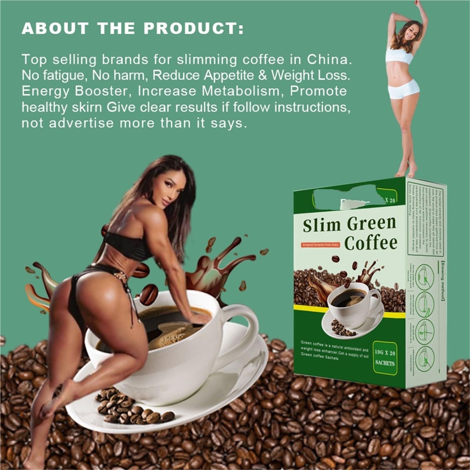 Tisane Détox Au Café Vert - Minceur Et Énergie - Tisane Détox Naturelle For Une Vitalité Renouvelée(3PCS)