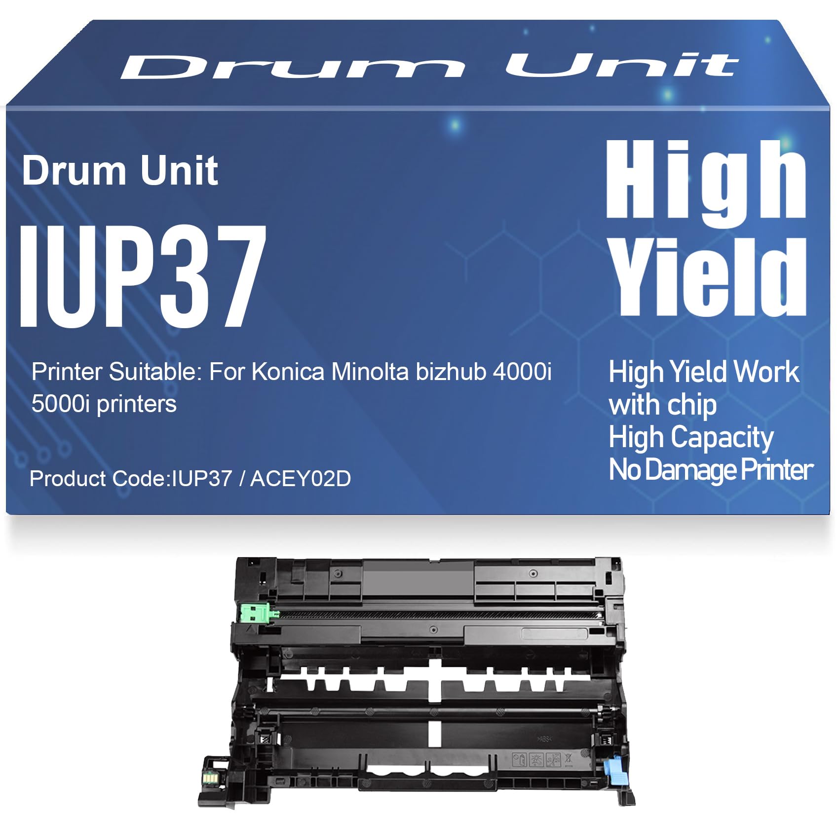 Unità tamburo ACEY02D compatibile con unità di imaging IUP37 per Konica Minolta bizhub 4000i 5000i 50000 Stampanti,1PC-Black