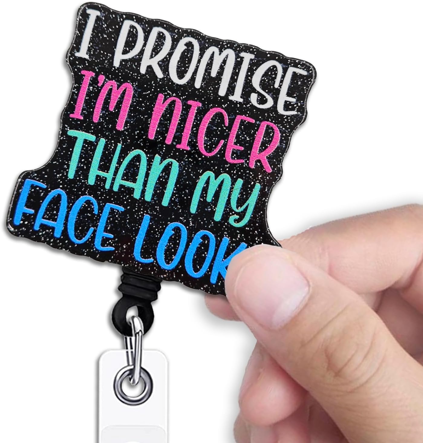 RN Life Badge Reel, Nurse Pin, RN ID Holder, Retractable Acrylic Badge Reel, Glitter Badge Reel - UK - View #10