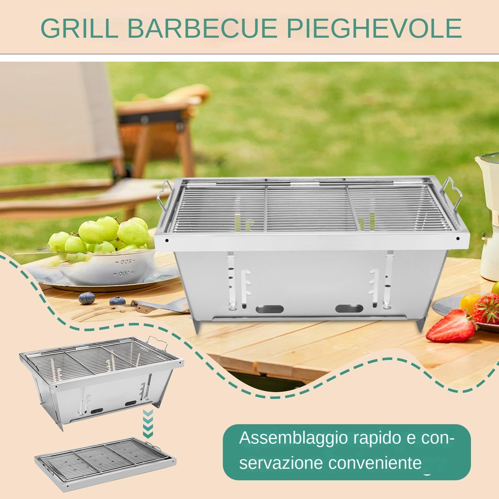 Przenośny Grill do Barbecue Interaktywne Zabawki Z Nylonową Kością | Gryzaki Dla Intensywnych Gryzaczy Składane Rękojeści Do Kempingu Pikników Grillowania W Ogrodzie Na Plaży Dla Spotkań