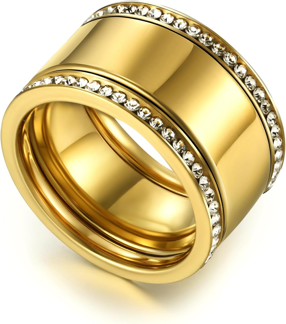 3-Pack 14K Gold Plated Stacking Rings for Oura Ring Gen 4/Oura Ring Gen 3, Cubic Zirconia Simulated Diamond Oura Stack Rings for Women, Golden