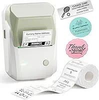 NIIMBOT Máquina de etiquetar B1 com fita, impressora térmica de etiquetas fácil de usar para escritório, casa, negócios, etiquetadora de 5 cm com etiquetas de 5 x 3,5 cm - 230 peças/rolo