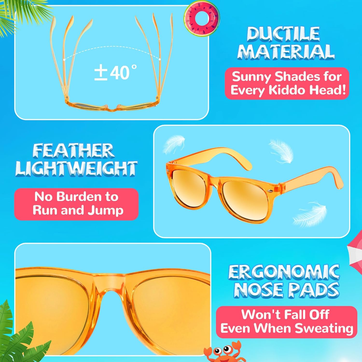 Sunglasses Party Favors for Kids - Girls Sunglasses Age 3-8 with UV 400 Protection, Neon Sunglass Party Favors Bulk for Students Classroom, Valentines Easter, Kids Goodie Bags Stuffers - 12 Packs - Image 4