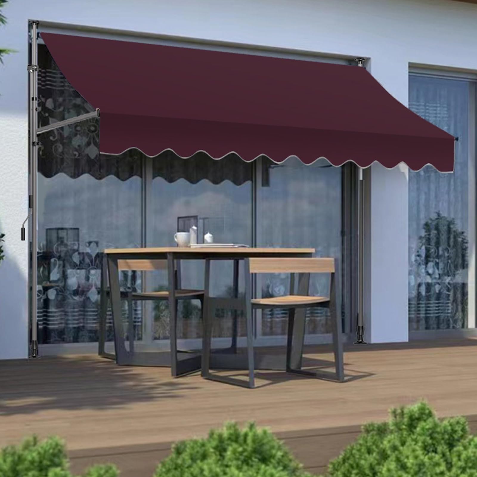 Store banne rétractable sans vis 4m : protégez votre balcon des UV et de la pluie sans travaux