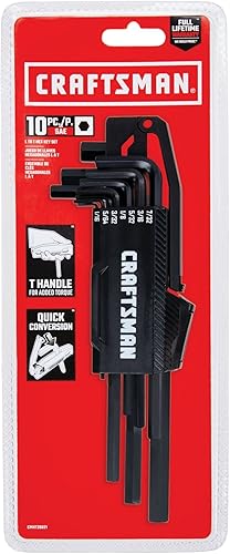 Miniatura 5 de Craftsman Juego de llaves hexagonales SAE de 10 piezas, negro, acero