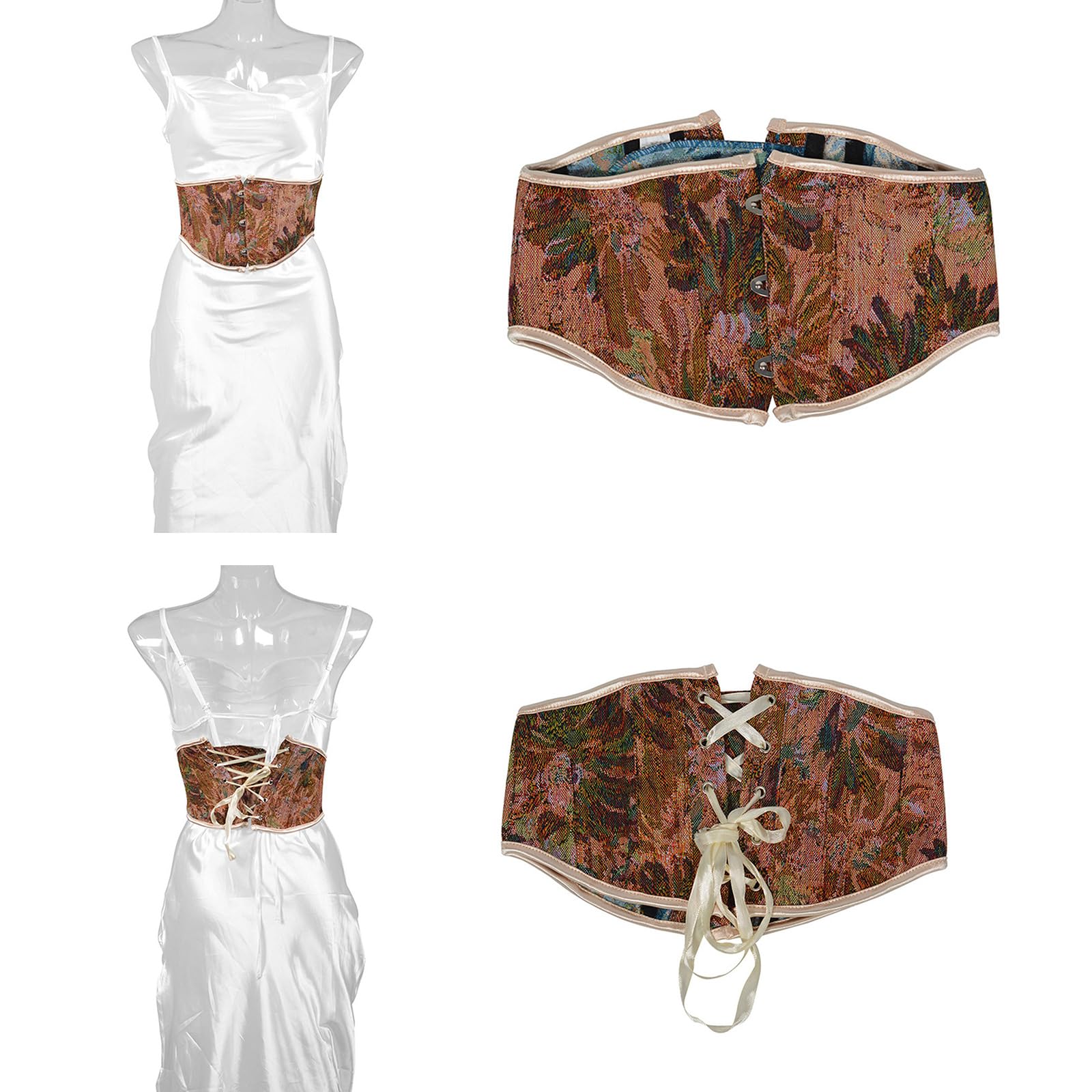 REDYY Women Corset Vintage Bustier For Female Shaping Girdle Lace Up Tied Waist Trainer French Costume Wais, Kikui-xl