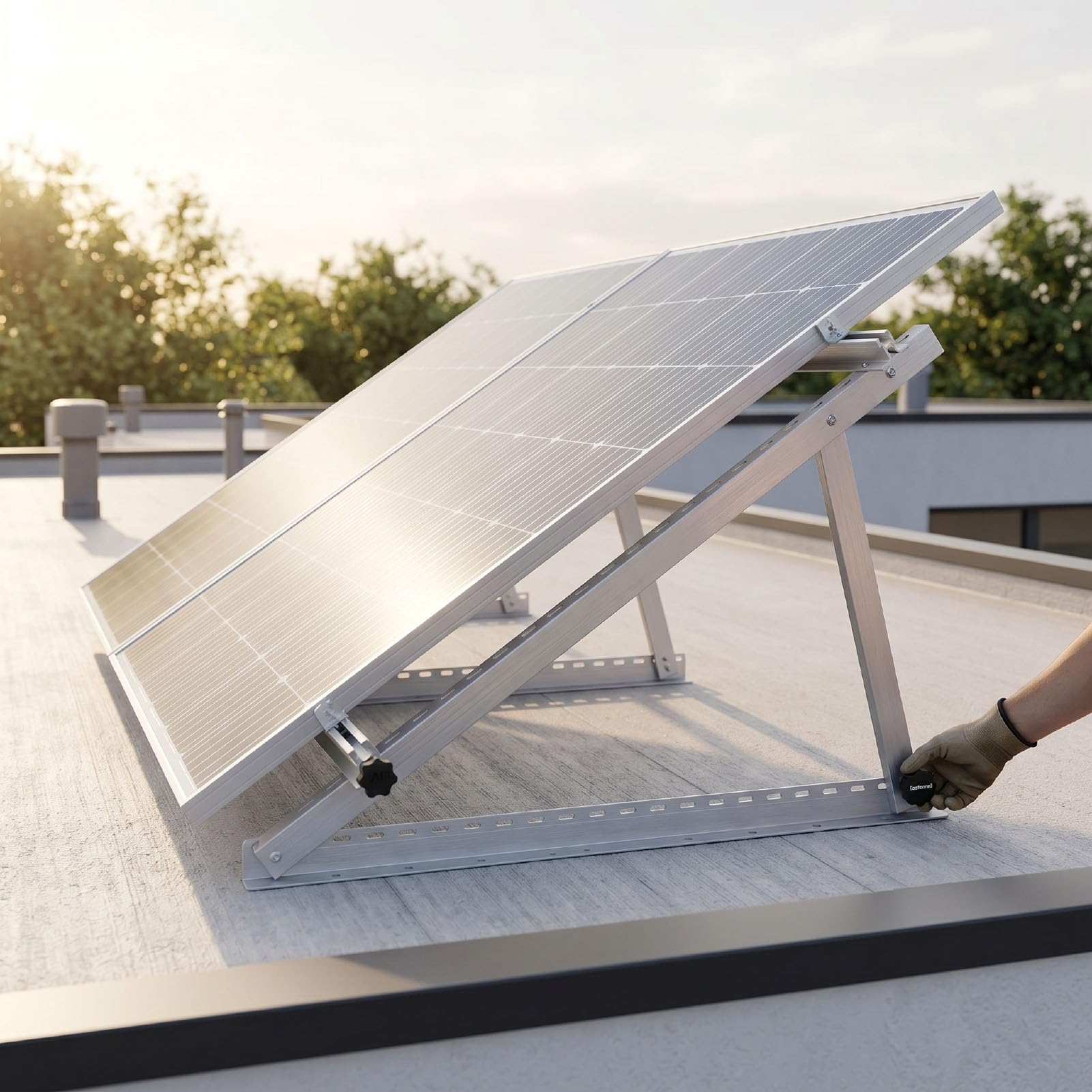 Fafeicy Staffa di Montaggio per Pannello Solare, Alluminio Regolabile da | Lega di Alluminio AL6005 T5, Acciaio Inossidabile SUS304, Parete del Tetto dello Yacht , Rack Fotovoltaico, Compatibile con