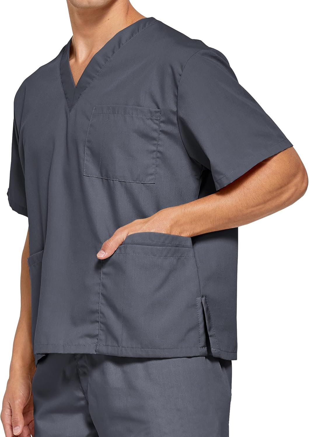 VOGRYE Men Scrubs Set — Stretch V-Neck Scrub Top & Jogger Pant with 8 Pockets, Yoga Waistband, Anti-Wrinkle Scrubs for Men - Image 5