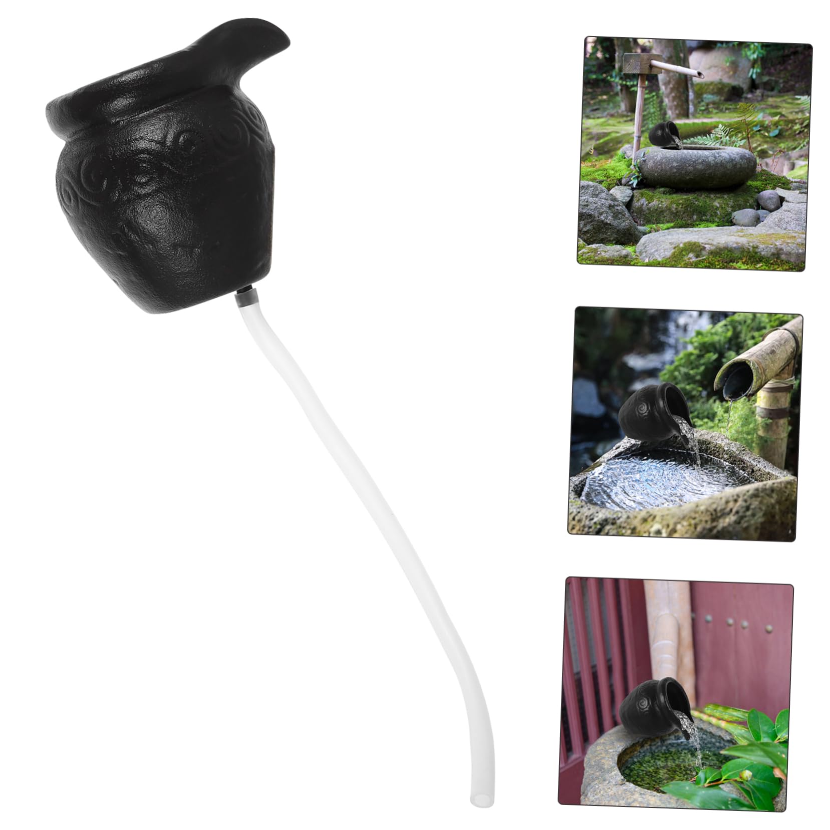 Unomor Garden Decor Ceramic Jar Water Feature Landscape Fountain Decor Decorative Jar Fountain for Backyard