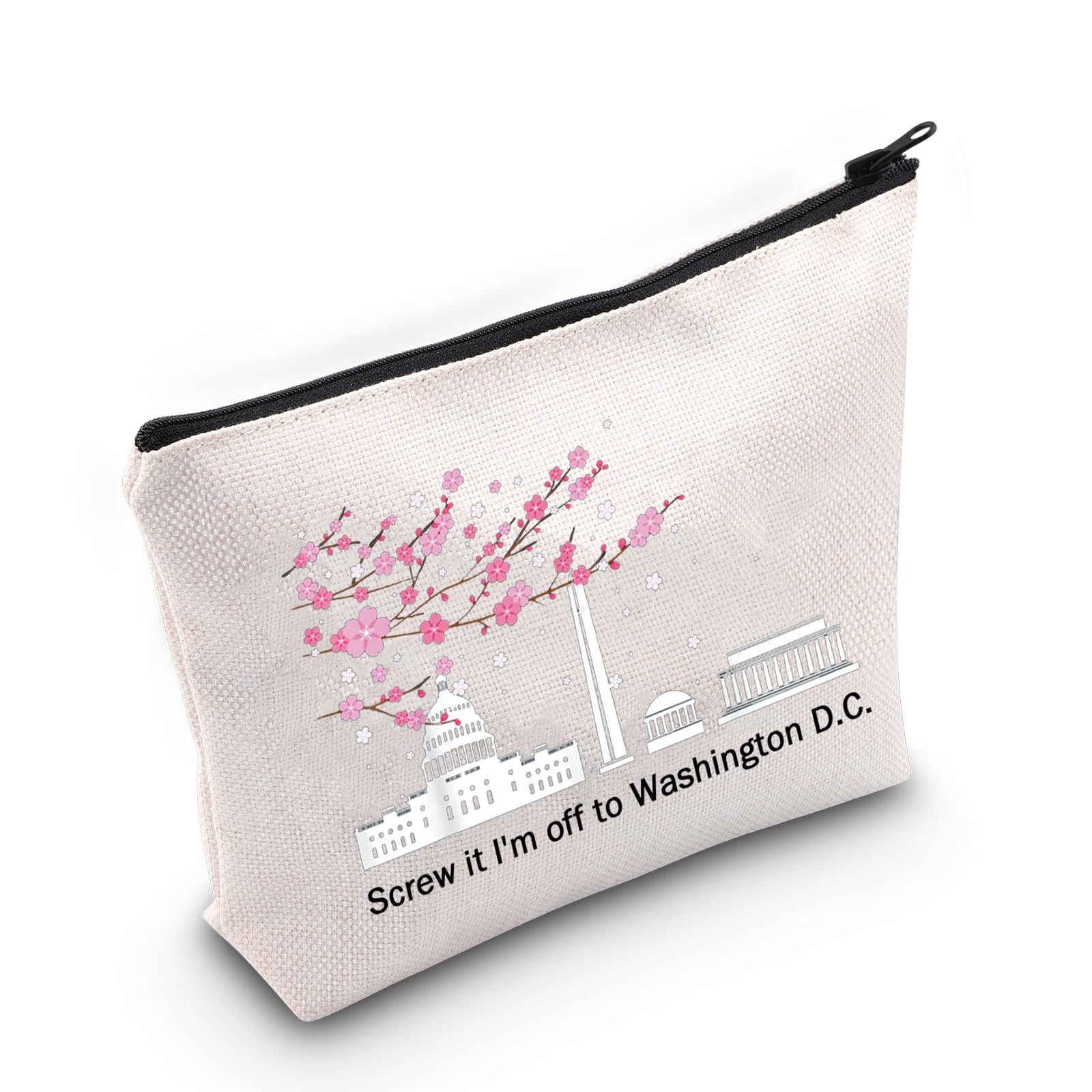 Washington DC Gift Souvenirs Washington DC Cosmetic Bag I'm off To Washington DC Vacation Travel Makeup Pouch Gift