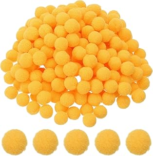 PATIKIL 0.3inch Pom Poms for Crafts, 2000pcs Small Pompoms for Crafts Mini Puff Balls Bulk High Elasticity Fuzzy Balls for Hats Christmas Art, Gold