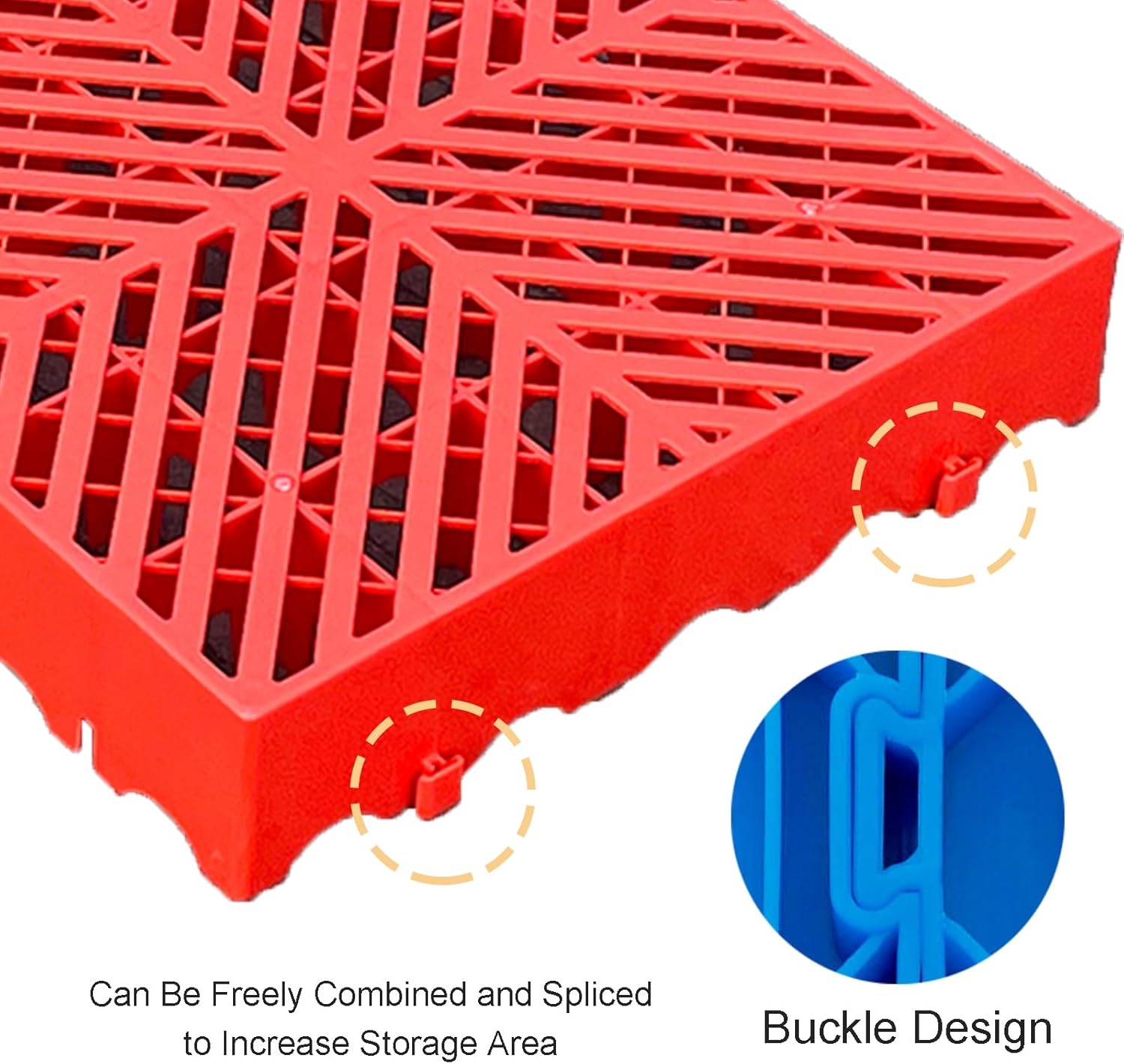 Plastic Pallets, Moisture-Proof Interlocking Storage Pad, Lightweight Plastic Pallet for Supermarket Cold Storage, Garages, Basement(Blue)