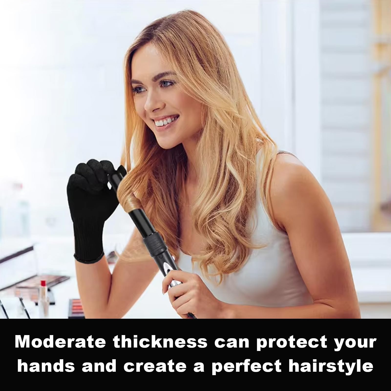 Gants professionnels résistants à la chaleur,Gants de Protection Contre la Chaleur,Anti-Brûlure pour les Mains,gants de protection contre la chaleur pour coiffure.