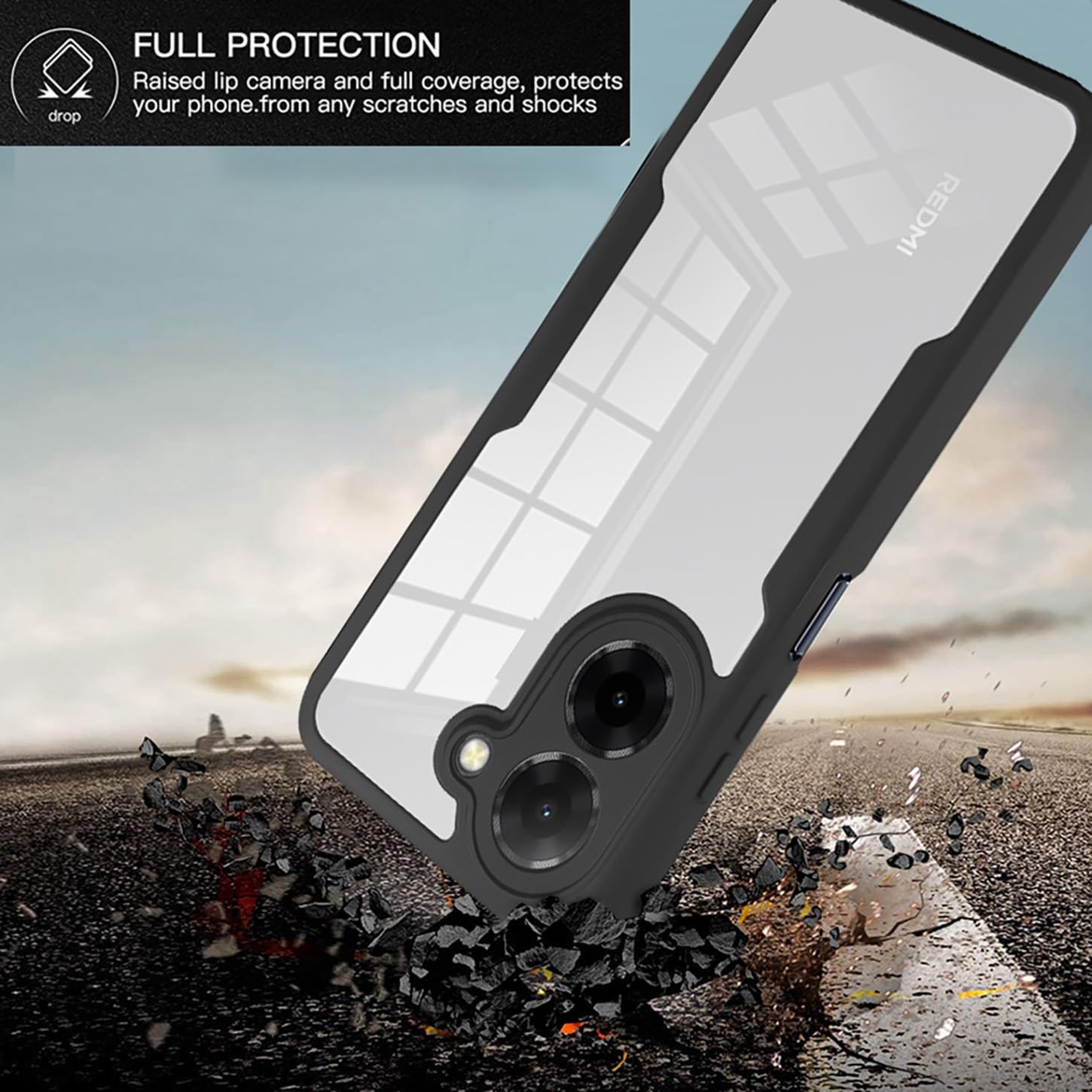 ILING Hülle Für Xiaomi Redmi 12 4G - Transparente 360° Ganzkörper-Schutzhülle Mit Displayschutz, Stoßfest