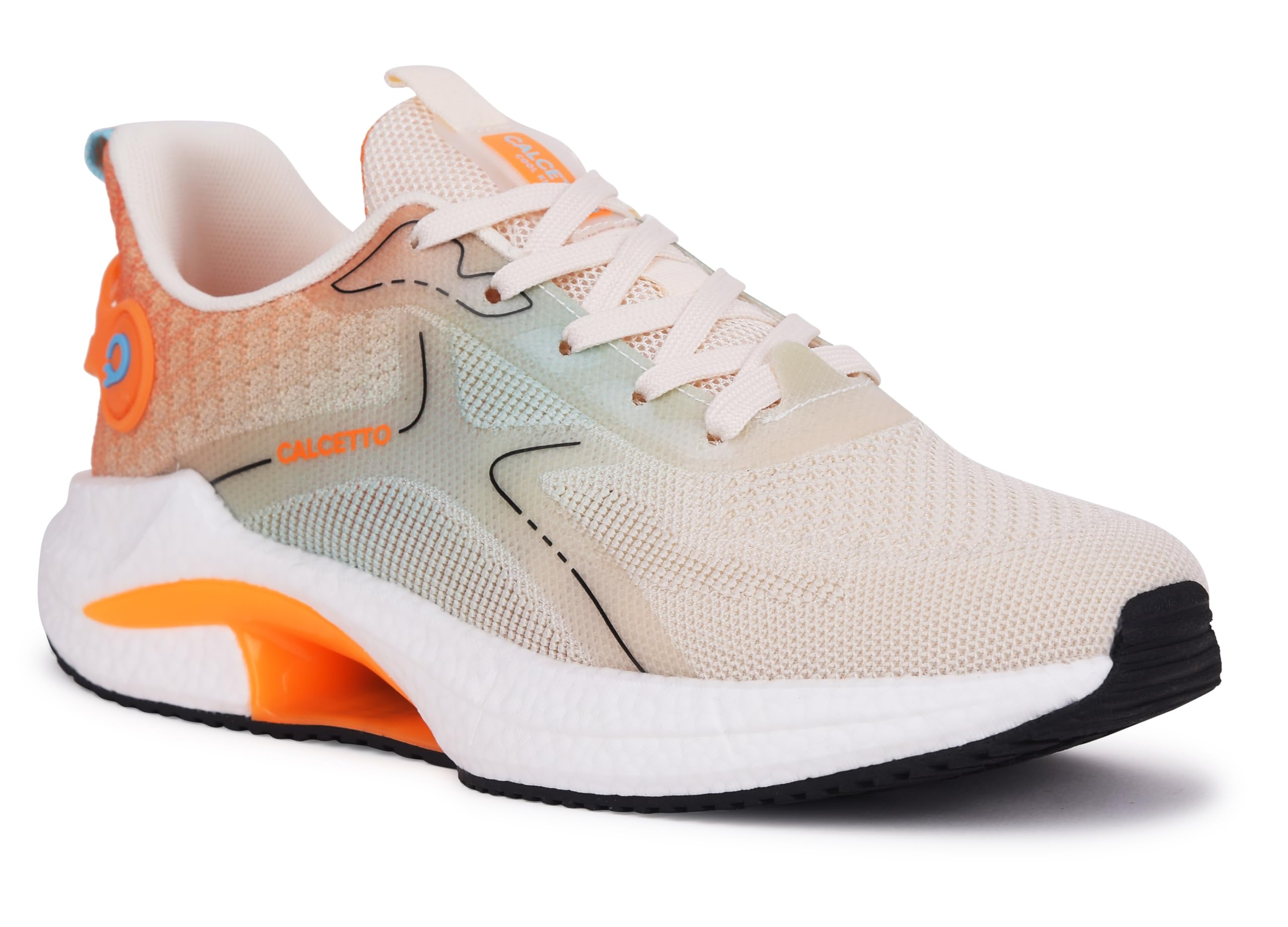 calcetto Lightweight Casual Mens Premium Trending Gym Sports Shoes CLT-1014 Beige Orange (B0CSP619LG) Amazon Price History, Amazon Price Tracker