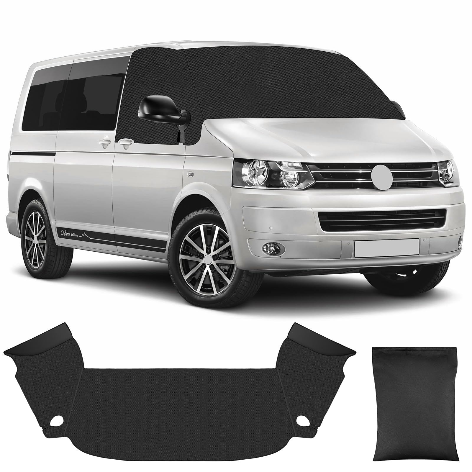 Auto Windschutzscheiben Abdeckung VW T5/T5.1 - 600D Oxford Blackout