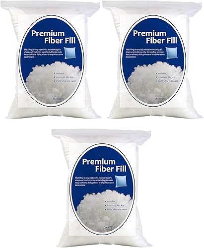 Miniatura 10 de Bupete Relleno de fibra de poliéster de 3.5 onzas, relleno de fibra de alta calidad, relleno de pelusa de alta resistencia para manualidades de