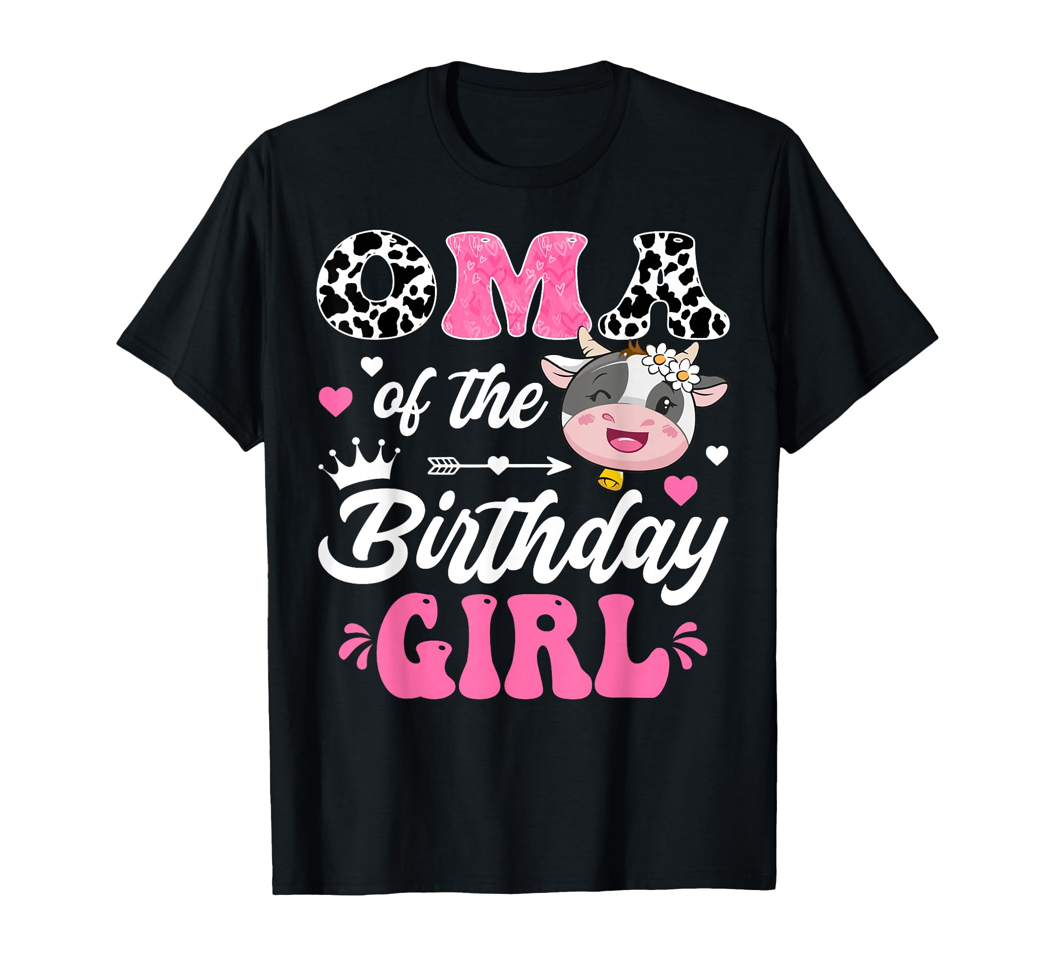 Oma Of The Birthday Girl Cute Cow Farm 1St Birthday T-Shirt